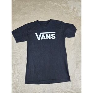 Vans Mens Graphic Logo T-Shirt Black Short Sleeve Crewneck Small